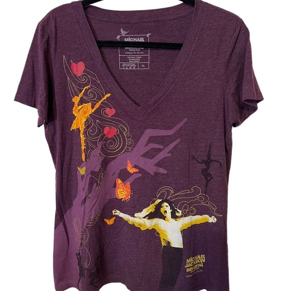 Michael Jackson Immortal World Tour Cirque Du Soleil Marron Short Sleeve Top XL - Picture 1 of 4
